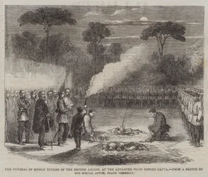 Die Beerdigung von Fähnrich Tucker der Britischen Legion an den vorgeschobenen Posten vor Capua